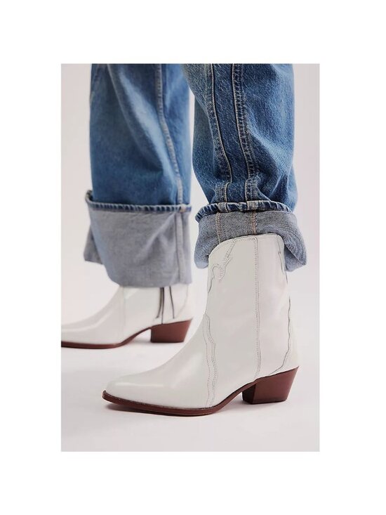 Leather Western Boots - Women NEW Free People New Frontier Cowboy Boots Country Western Festival Womens 6.5